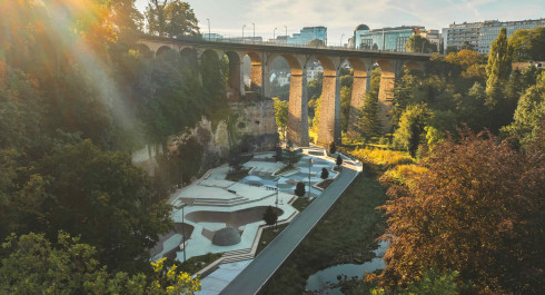 Skatepark et vallée de la Pétrusse