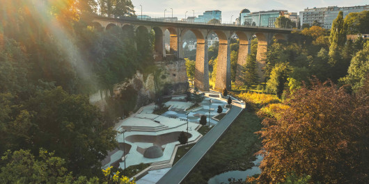 Skatepark et vallée de la Pétrusse