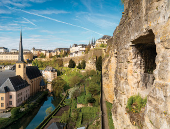 Vue de Luxembourg Ville depuis les casemates du Bock