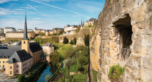 Vue de Luxembourg Ville depuis les casemates du Bock