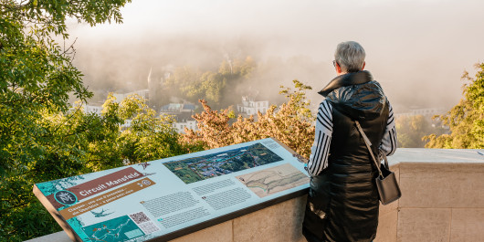 Visitor observing the view