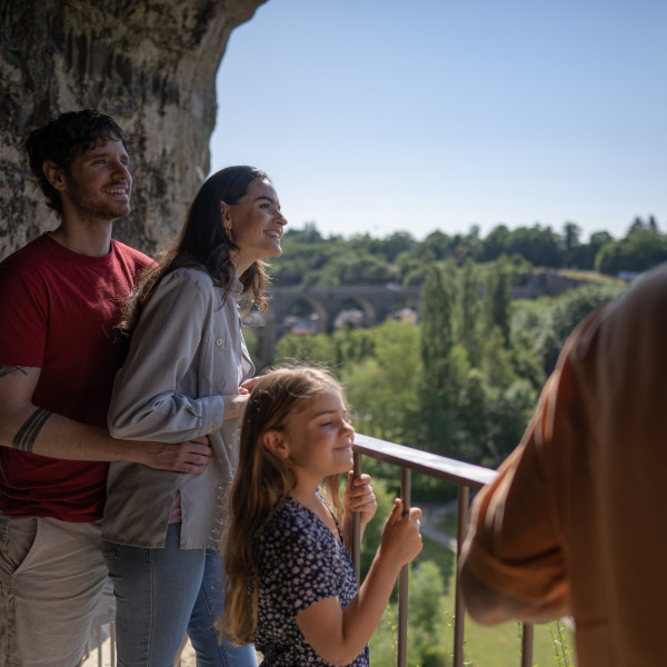 Family of visitors in the Bock Casemates