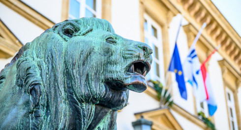 Lion in front of town hall