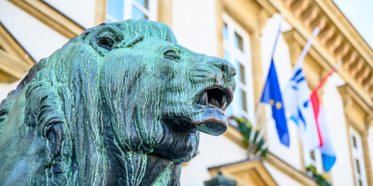 Lion in front of town hall
